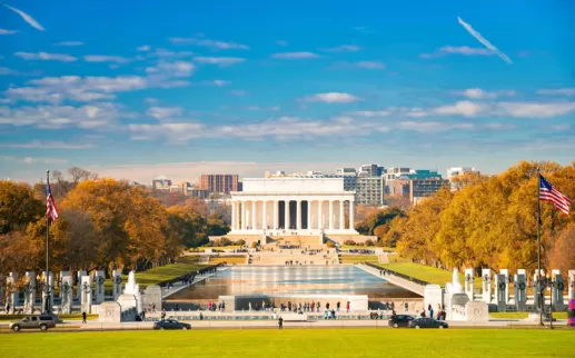 Fall Foliage at the Lincoln Memorial on the National Mall - Monuments in Washington, DC
